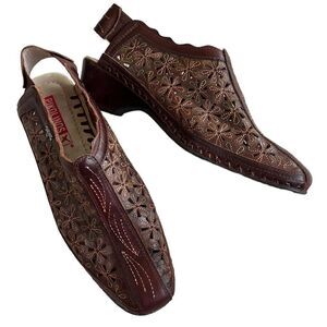 EUC PIKOLINOS Leather Sling Back Low Heels